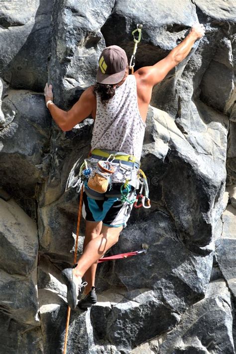 Rock Climbing Man editorial stock image. Image of exercise - 90697669