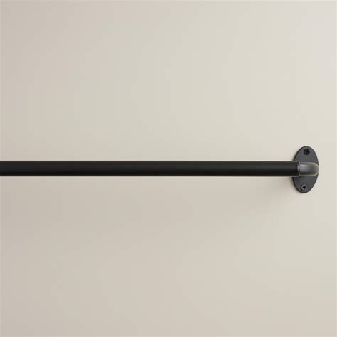 Matte Black Industrial Curtain Rod | Industrial curtain rod, Black ...