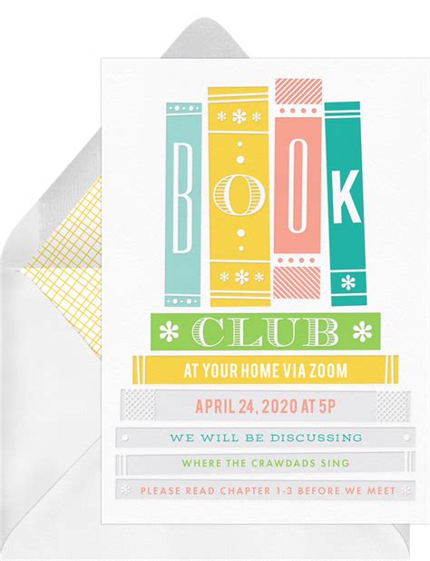 Book Club Invitations | Greenvelope.com