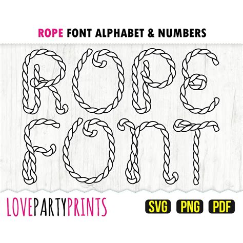 ROPE FONT SVG, Png, Pdf, Rope Font Clipart, Rodeo Font, Western Font ...