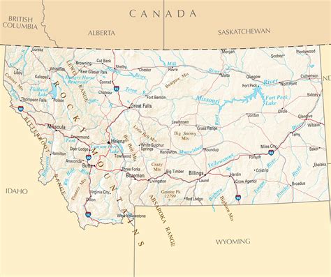 Montana Reference Map • Mapsof.net