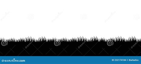 Black Grass Border and Isolated White Background Stock Vector ...