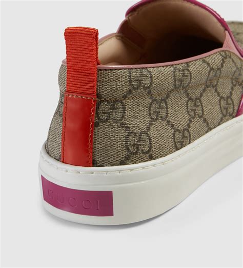 Gucci Canvas Gg Supreme Slip-on Sneaker in Gray - Lyst