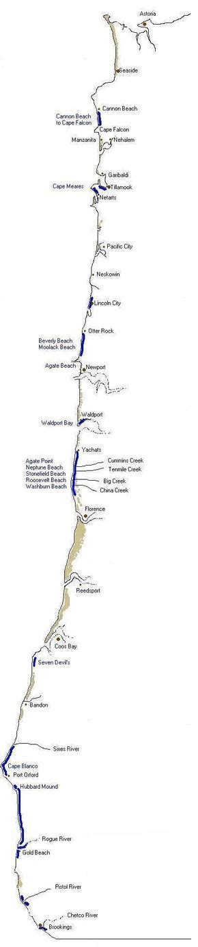 Agate hunting map for coast of Oregon | Oregon coast, Oregon vacation ...