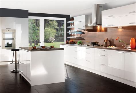 Modern High Gloss White Kitchen Cabinets