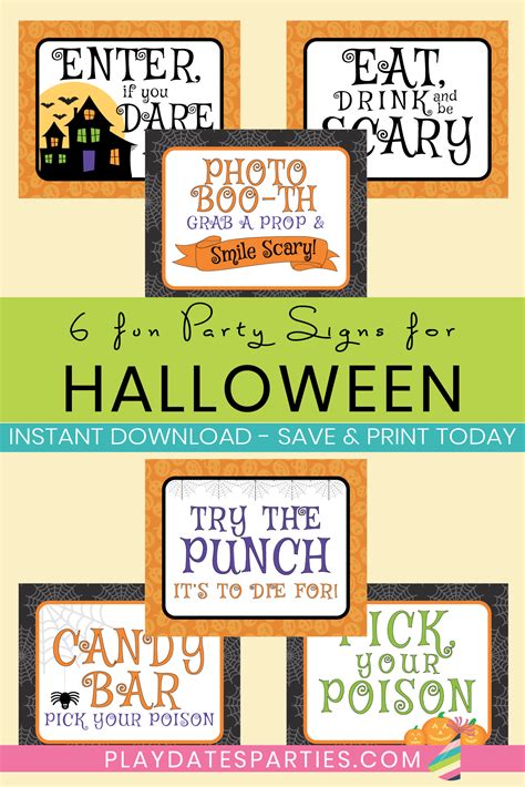 Halloween Party Signs – PlayDates to Parties