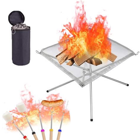 Buy OutyFun Portable Camping Fire Pit, Extra Large 22 Inch Collapsible ...