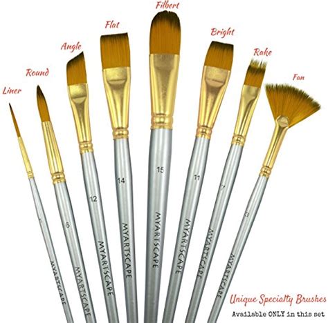 Paint Brush - Set of 15 Art Brushes for Watercolor, Acrylic & Oil ...