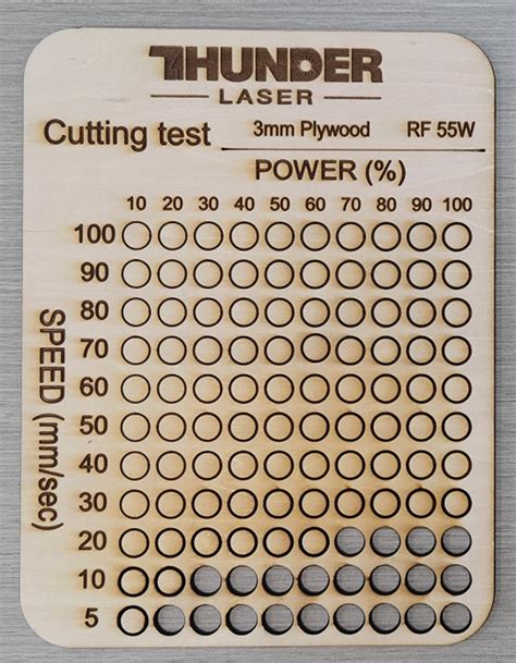 Lightburn Material Test for All RF Tubes