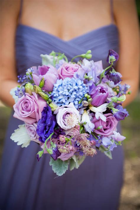 Purple Hued Bridesmaids Bouquet | Purple bridesmaid bouquets, Purple ...