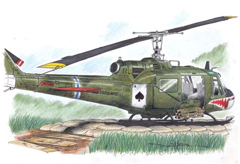 Huey Helicopter Drawing at GetDrawings | Free download