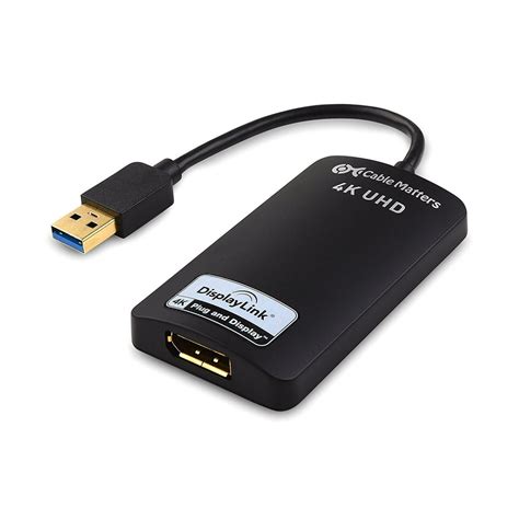 Cable Matters USB 3.0 to DisplayPort Adapter Supporting 4K Resolution ...