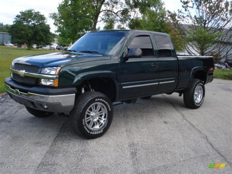 2004 Dark Green Metallic Chevrolet Silverado 1500 Z71 Extended Cab 4x4 ...