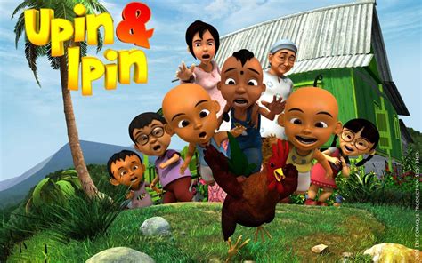 Download Upin Ipin Characters With A Rooster Wallpaper | Wallpapers.com