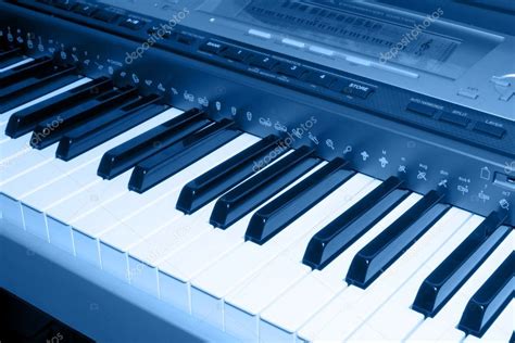 Colored blue photo of electronic piano - Stock Photo , #spon, #photo, # ...