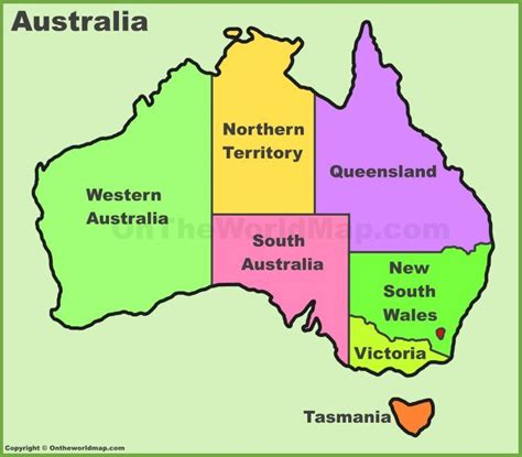 Australia states and territories map | Australia map, Australia, Map