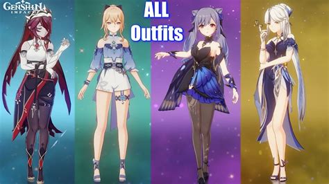 Genshin Impact - All Outfits & Costumes Showcase - YouTube