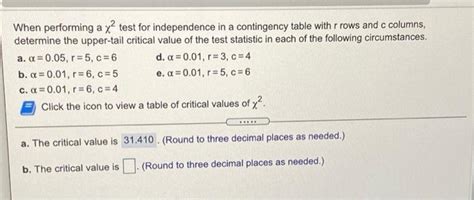 Solved When performing a x2 test for independence in a | Chegg.com