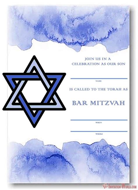 Bar Mitzvah Invitation Templates - Easy to customize - Invitation World