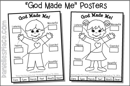 God Made Me Activity Sheet - Printable Craft Patterns