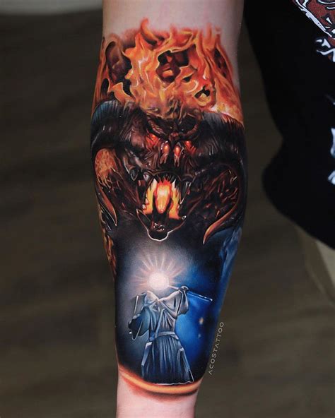 Balrog Vs Gandalf | Fire tattoo, Lord of the rings tattoo, Tolkien tattoo