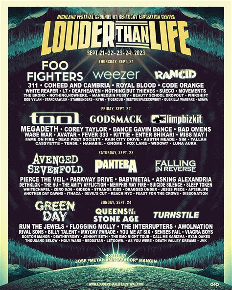 Louder Than Life 2023 lineup: Green Day, Foo Fighters to play