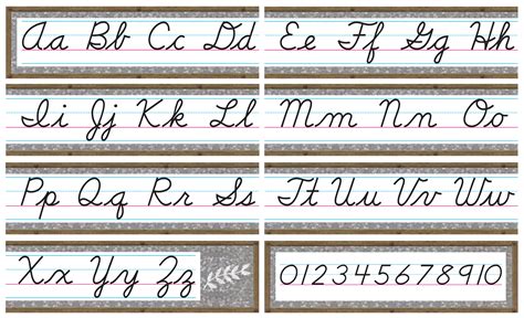 Cursive Alphabet For Classroom | AlphabetWorksheetsFree.com