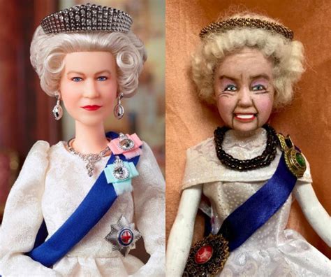 Artist creates 'wrinkles and all' Barbie of the Queen