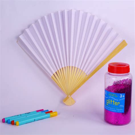 Chinese Paper Fan Craft Plain Paper Cooling Chinese Fans With Wooden ...