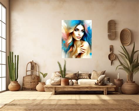 Sapphire Gaze Exquisite Modern Portrait Posters Matte - Etsy