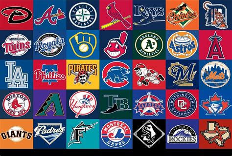 Major League Baseball Teams Logos 24x36 inch rolled wall poster | eBay