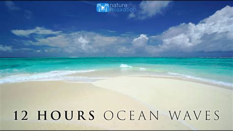 12 HOUR 4K Ocean Waves Video & Sounds: Perfect Beach Scene "White Sand ...