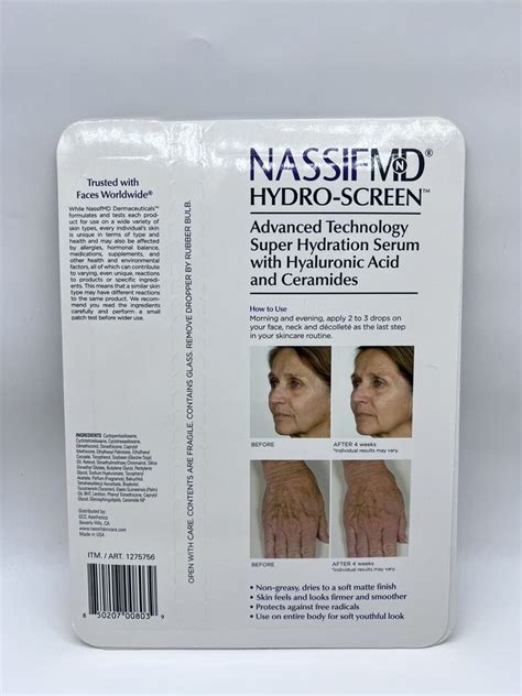 Nassif MD Hydro-Screen Serum, Hyaluronic Acid & Ceramides, All Skin ...