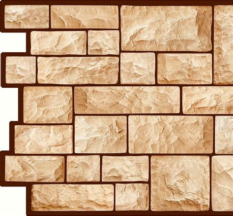 Dundee Deco's Beige Faux Cut Stone PVC 3D Wall Panel, 3.2 ft X 1.6 ft ...