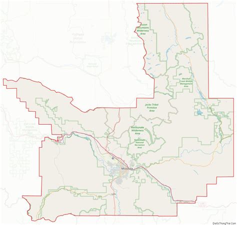 Map of Missoula County, Montana - Thong Thai Real