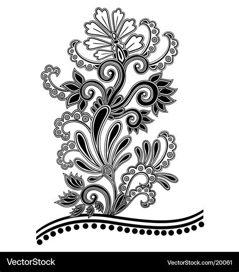 Batik floral Royalty Free Vector Image - VectorStock