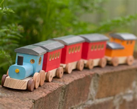 Colourful Wooden Toy Trains – Warawood Shed