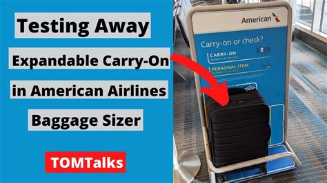 Testing Away Expandable Carry-On in American Airlines Baggage Sizer ...