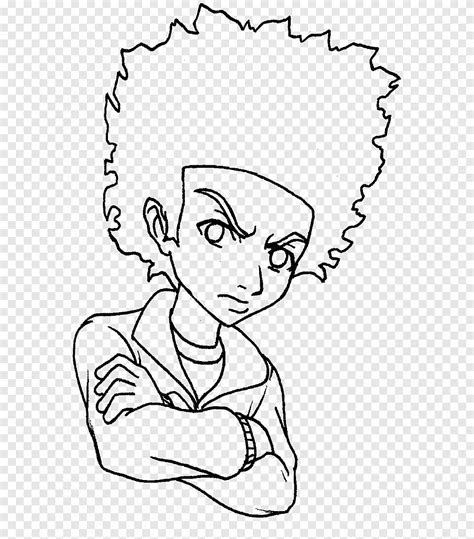 Huey Freeman Riley Freeman The Boondocks Coloring book Drawing, white ...