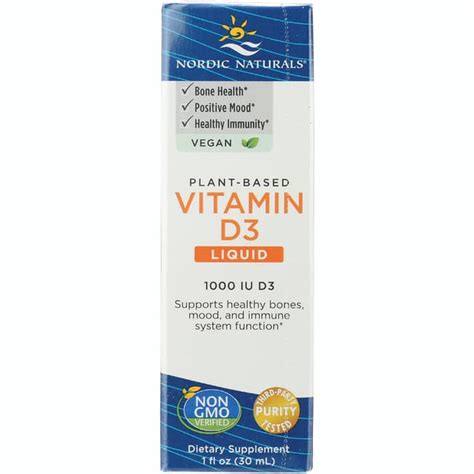 Nordic Naturals Vitamin D3 Vegan 1,000 IU 1 fl oz Liquid - Swanson ...