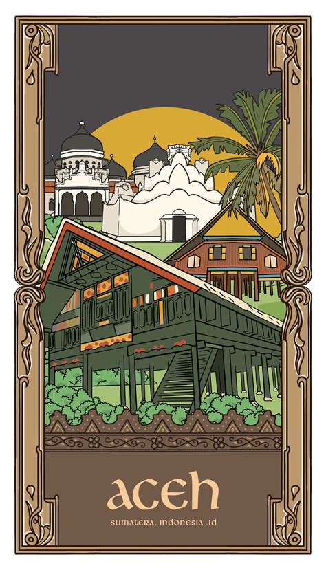 Aceh tourism culture illustration 26765277 Vector Art at Vecteezy