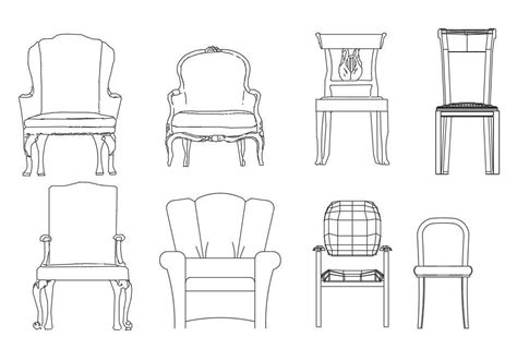 Splendid different types of 2d chair design Autocad furniture drawing ...