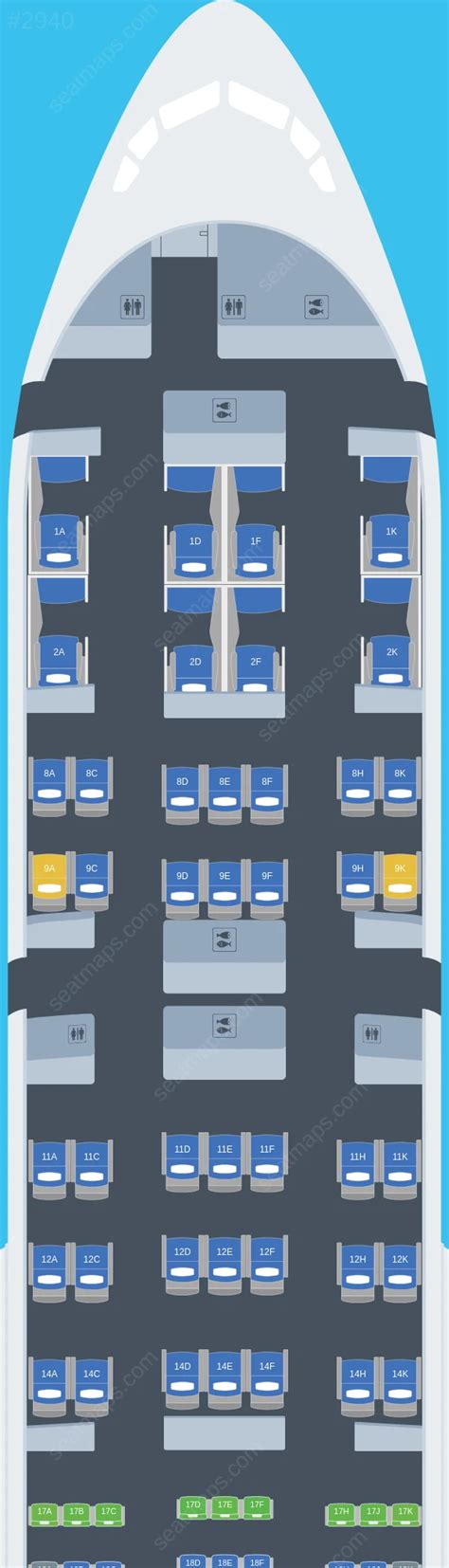 Seat map of Boeing 777 Air India updated 2024