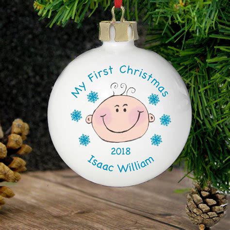 Personalised Baby Boy My First Christmas Bauble - Mypersonalisedchristmas