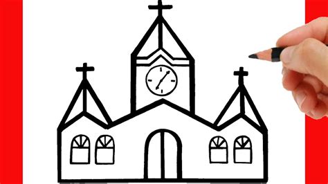 HOW TO DRAW A CHURCH EASY STEP BY STEP - YouTube