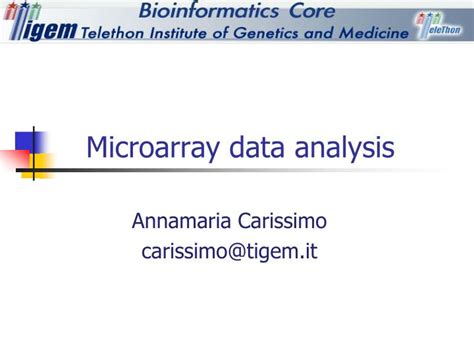 PPT - Microarray data analysis PowerPoint Presentation, free download ...