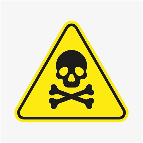 Vector toxic poison icon isolated on white background. Yellow triangle ...