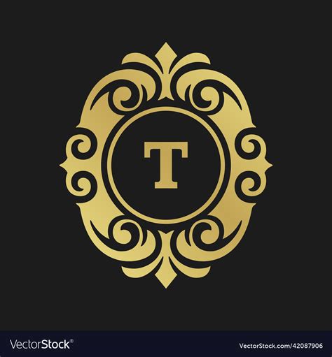 Luxury monogram logo template object Royalty Free Vector