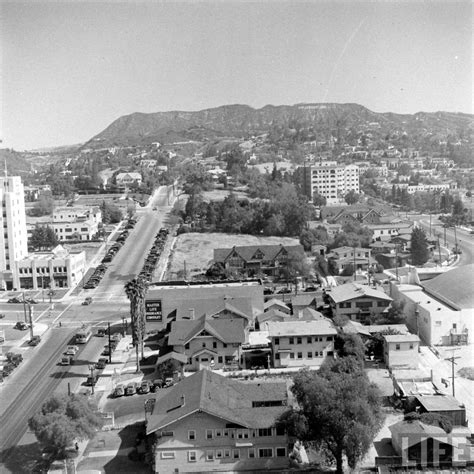 Aerial view of the northern end of Vine Street, Hollywood and beyond ...