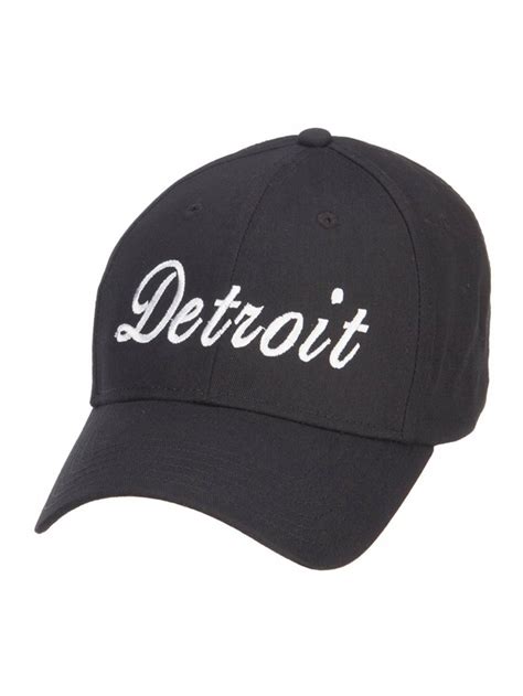 City of Detroit Embroidered Cotton Cap - Black - C3127A77HMP